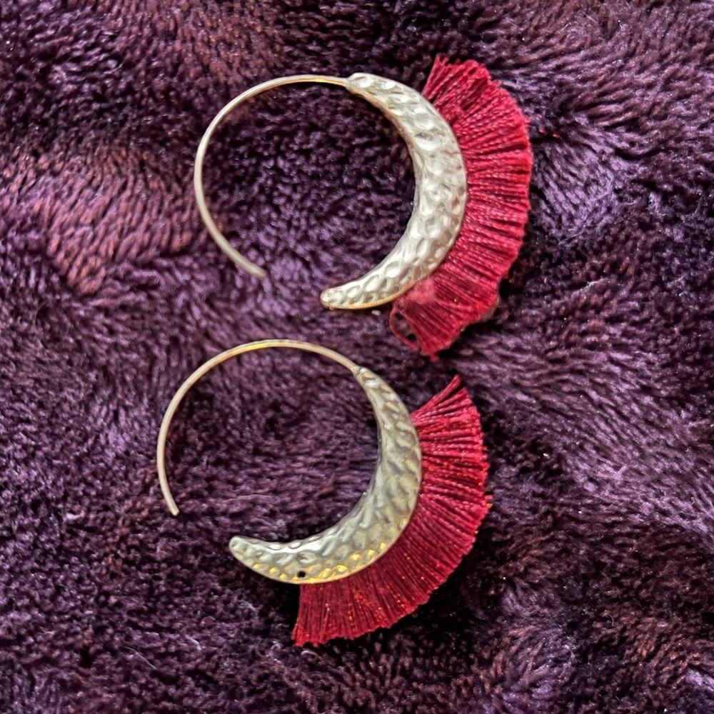 Red Tassel Earrings